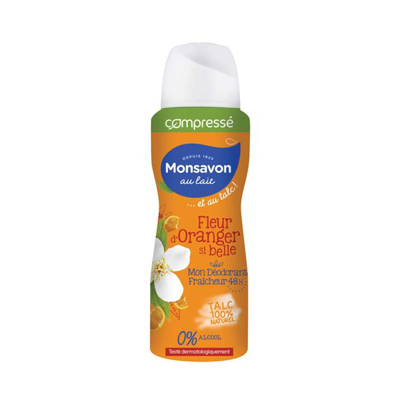 Monsavon - Déodorant compressé lait et fleur d'oranger - 100ml